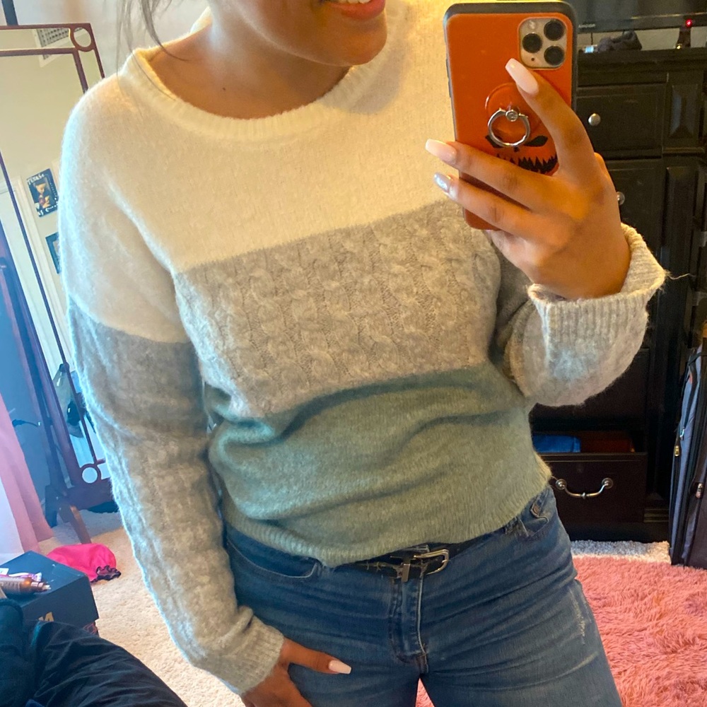 Twine & String Color Block Sweater - image 1